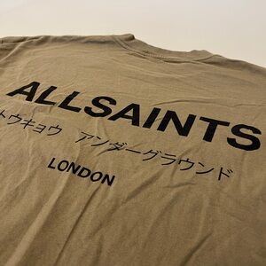 All Saints Men's Khaki Graphic Tee
